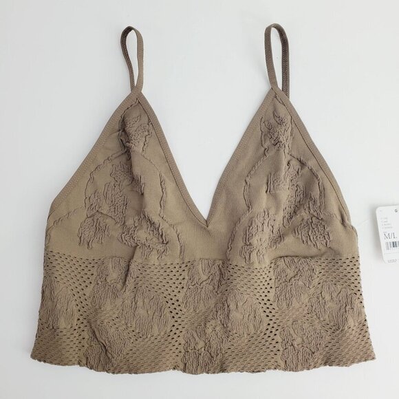 Free People Sand Candy Seamless Longline Bralette Adjustable Strap M/L - Picture 4 of 9